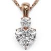 Image 1 : 0.9 ctw Heart Diamond Designer Necklace 18K Rose Gold - REF-191M8G