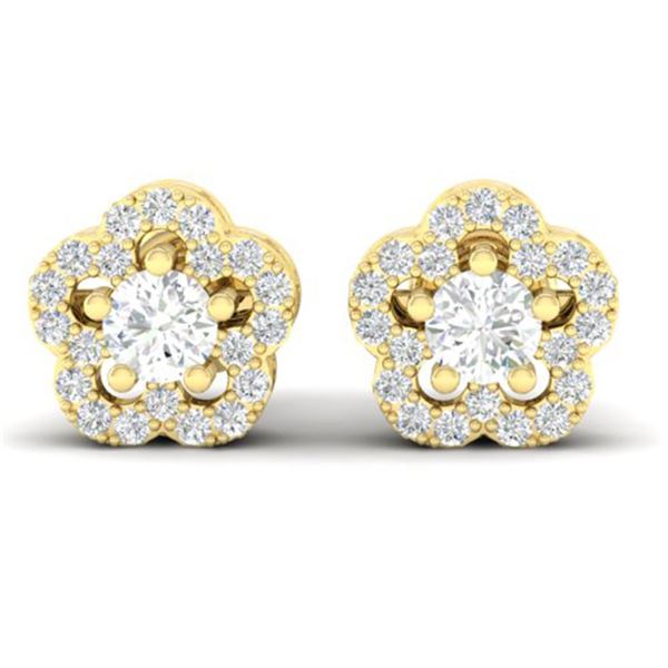 0.50 ctw Micro Pave VS/SI Diamond Certified Earrings 10k Yellow Gold - REF-34M3G