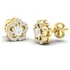 Image 2 : 0.50 ctw Micro Pave VS/SI Diamond Certified Earrings 10k Yellow Gold - REF-34M3G