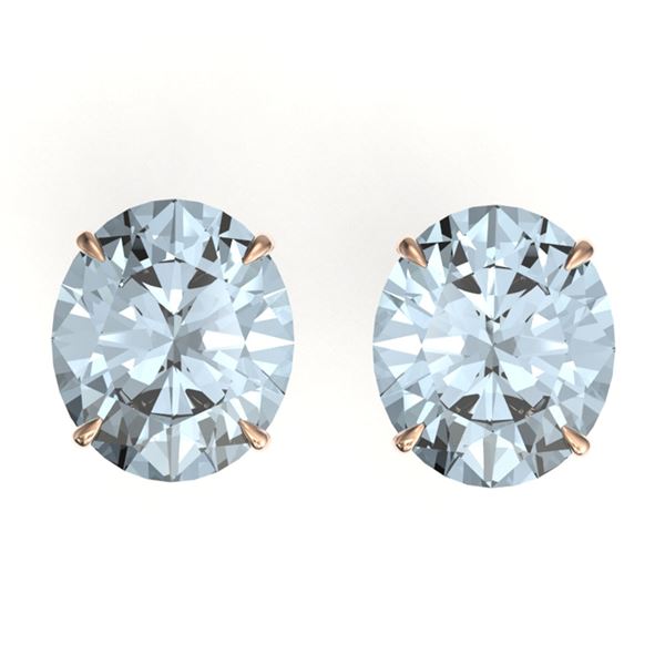 18 ctw Sky Blue Topaz Designer Stud Earrings 14k Rose Gold - REF-42W6H