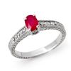 Image 1 : 1.01 ctw Ruby & Diamond Ring 18k White Gold - REF-32A8N