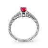 Image 2 : 1.01 ctw Ruby & Diamond Ring 18k White Gold - REF-32A8N