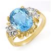 Image 1 : 5.22 ctw Blue Topaz & Diamond Ring 10k Yellow Gold - REF-21A8N