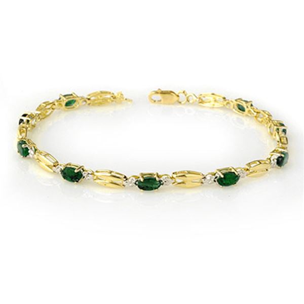 2.70 ctw Emerald Bracelet 10k Yellow Gold - REF-34H3R