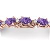 Image 1 : 12 ctw Amethyst & VS/SI Diamond Certified Eternity Bracelet 10k Rose Gold - REF-56A2N