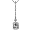 Image 1 : 1.3 ctw Emerald Cut Diamond Designer Necklace 18K White Gold - REF-208N8F