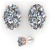 Image 2 : 1.0 ctw Certified VS/SI Oval Diamond Stud Earrings 18k Rose Gold - REF-147H2R