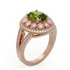 Image 2 : 4.25 ctw Certified Tourmaline & Diamond Victorian Ring 14K Rose Gold - REF-132X8A
