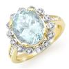 Image 1 : 5.33 ctw Aquamarine & Diamond Ring 10k Yellow Gold - REF-81F8M
