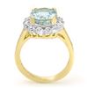 Image 2 : 5.33 ctw Aquamarine & Diamond Ring 10k Yellow Gold - REF-81F8M