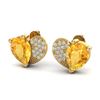 Image 1 : 2.50 ctw Citrine & Micro Pave VS/SI Diamond Earrings 10k Yellow Gold - REF-22W5H
