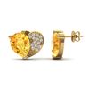 Image 2 : 2.50 ctw Citrine & Micro Pave VS/SI Diamond Earrings 10k Yellow Gold - REF-22W5H