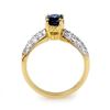 Image 2 : 1.50 ctw Blue Sapphire & Diamond Ring 10k Yellow Gold - REF-40H9R