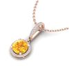 Image 1 : 2 ctw Citrine & Micro Pave VS/SI Diamond Necklace 14k Rose Gold - REF-33N5F