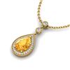 Image 1 : 2.25 ctw Citrine & Micro Pave VS/SI Diamond Necklace 18k Yellow Gold - REF-34G6W