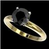 Image 1 : 2.09 ctw Fancy Black Diamond Solitaire Engagment Ring 10k Yellow Gold - REF-35M6G