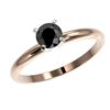 Image 2 : 0.50 ctw Fancy Black Diamond Solitaire Engagment Ring 10k Rose Gold - REF-19W2H