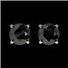 Image 1 : 1.05 ctw Fancy Black Diamond Solitaire Stud Earrings 10k White Gold - REF-21N2F