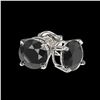 Image 3 : 1.05 ctw Fancy Black Diamond Solitaire Stud Earrings 10k White Gold - REF-21N2F