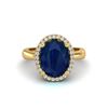 Image 1 : 3 ctw Sapphire & Micro Pave VS/SI Diamond Ring 18k Yellow Gold - REF-46N5F