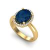 Image 2 : 3 ctw Sapphire & Micro Pave VS/SI Diamond Ring 18k Yellow Gold - REF-46N5F