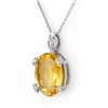 Image 1 : 10.10 ctw Citrine & Diamond Necklace 10k White Gold - REF-31A4N