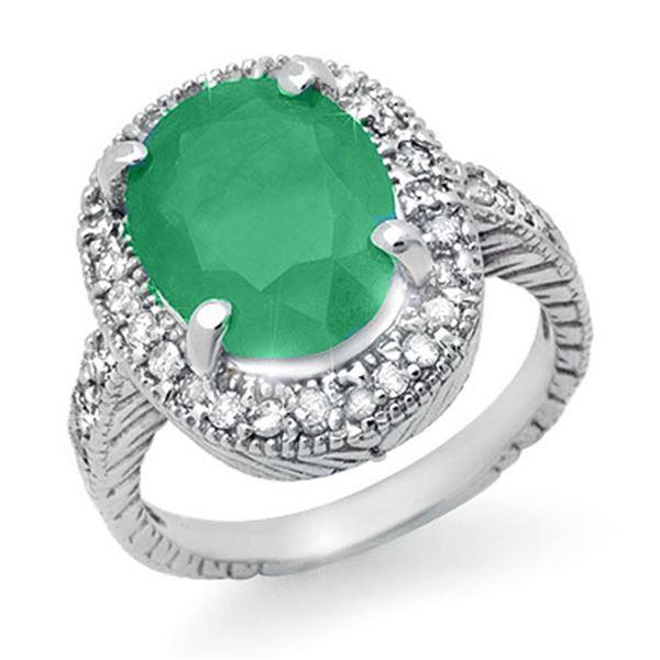 2.60 ctw Emerald & Diamond Ring 14k White Gold - REF-55F2M