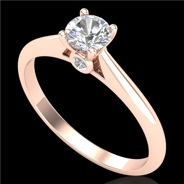 0.4 ctw VS/SI Diamond Solitaire Art Deco Ring 18k Rose Gold - REF-51W5H