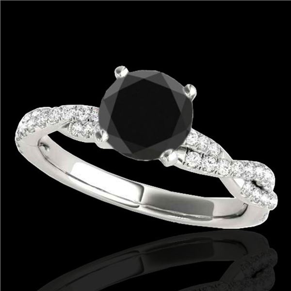 1.25 ctw Certified VS Black Diamond Solitaire Ring 10k White Gold - REF-45F8M