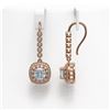Image 2 : 4.5 ctw Aquamarine & Diamond Victorian Earrings 14K Rose Gold - REF-172W8H