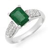 Image 1 : 1.76 ctw Emerald & Diamond Ring 10k White Gold - REF-26R8K