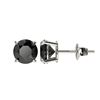 Image 2 : 1.61 ctw Fancy Black Diamond Solitaire Stud Earrings 10k White Gold - REF-31M3G