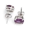 Image 2 : 1.50 ctw Amethyst Earrings 18k White Gold - REF-10R6K