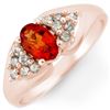 Image 1 : 0.90 ctw Orange Sapphire & Diamond Ring 14k Rose Gold - REF-25R9K