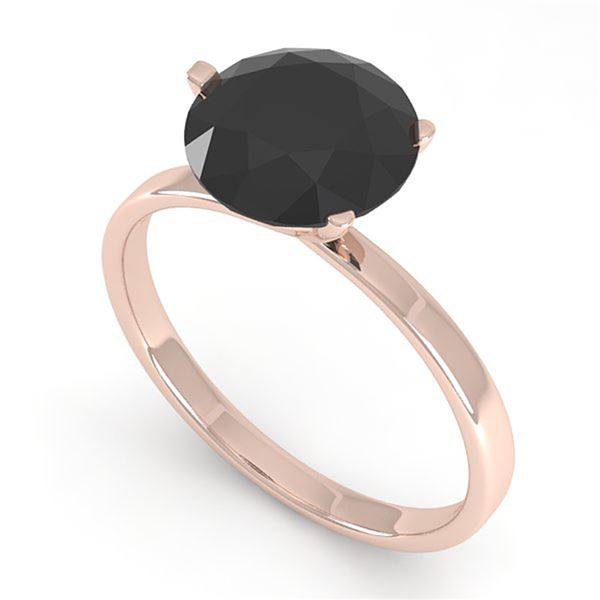 2.0 ctw Black Certified Diamond Engagment Ring Martini 18k Rose Gold - REF-66N2F