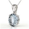 Image 1 : 2.5 ctw Aquamarine Designer Necklace 18k White Gold - REF-33F8M