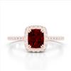 Image 1 : 1.25 ctw Garnet & Micro Pave VS/SI Diamond Certified Ring 10k Rose Gold - REF-24M8G