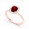 Image 2 : 1.25 ctw Garnet & Micro Pave VS/SI Diamond Certified Ring 10k Rose Gold - REF-24M8G