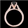 Image 2 : 1.2 ctw Certified VS Black Diamond Solitaire Ring 10k Rose Gold - REF-39A5N