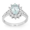 Image 1 : 2.20 ctw Aquamarine & Diamond Ring 14k White Gold - REF-74G5W