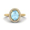 Image 1 : 1.50 ctw Aquamarine & Micro VS/SI Diamond Ring Halo 18k Yellow Gold - REF-41N9F