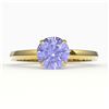 Image 1 : 2 ctw Tanzanite Designer Engagment Ring 18k Yellow Gold - REF-39X5A
