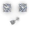 Image 1 : 1.02 ctw Cushion VS/SI Diamond Stud Designer Earrings 18k White Gold - REF-121F5M