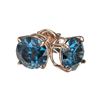 Image 3 : 1.55 ctw Certified Intense Blue Diamond Stud Earrings 10k Rose Gold - REF-104M3G