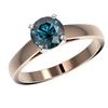 Image 2 : 1.25 ctw Certified Intense Blue Diamond Engagment Ring 10k Rose Gold - REF-120N3F