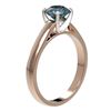 Image 3 : 1.25 ctw Certified Intense Blue Diamond Engagment Ring 10k Rose Gold - REF-120N3F