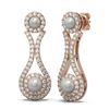 Image 2 : 2.03 ctw Diamond & Pearl Earrings 18K Rose Gold - REF-176Y9X