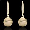 Image 1 : 0.18 ctw Micro Pave VS/SI Diamond with Pearl Earrings 18k Yellow Gold - REF-25A9N