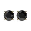 Image 1 : 1.61 ctw Fancy Black Diamond Solitaire Stud Earrings 10k Yellow Gold - REF-31F3M