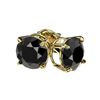 Image 3 : 1.61 ctw Fancy Black Diamond Solitaire Stud Earrings 10k Yellow Gold - REF-31F3M